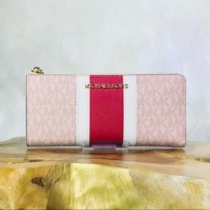 Michael Kors Center Stripe Leather Wallet